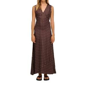 NEW LITTLE LIES polka midi dress in chocolate